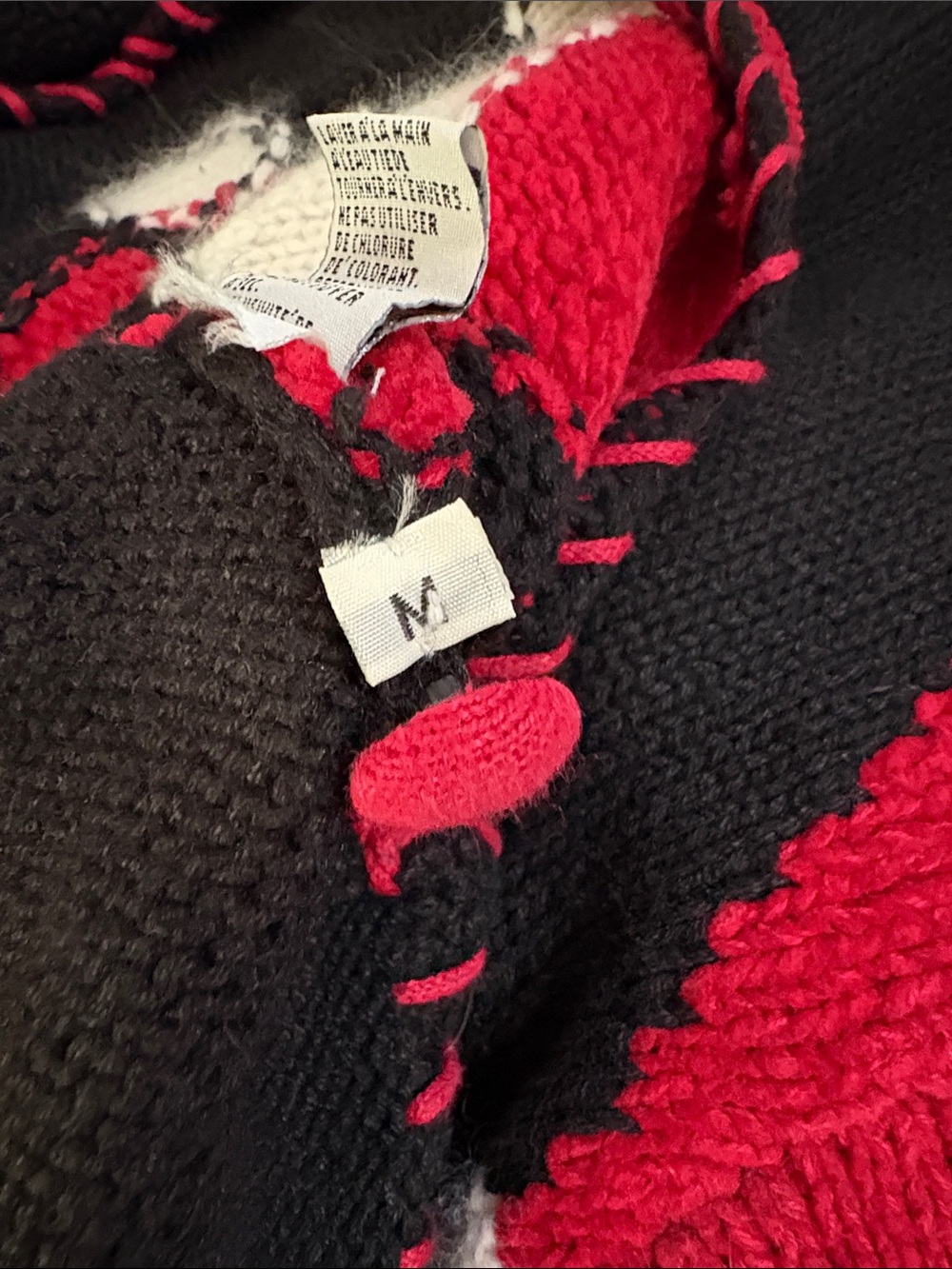 Vintage Christmas Red, Black & Cream Cardigan 1998 tag - Picture 14 of 14